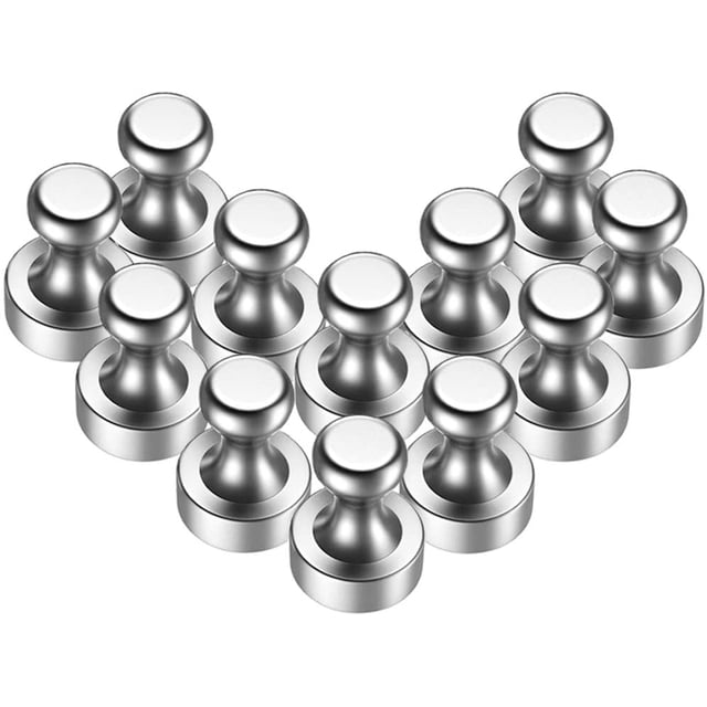 Imanes de 12 piezas con caja de almacenamiento, mini imanes N52 de 12 x 16 mm Imanes para tablero magnético, pizarra blanca, tablón de anuncios Adepaton ZH-383