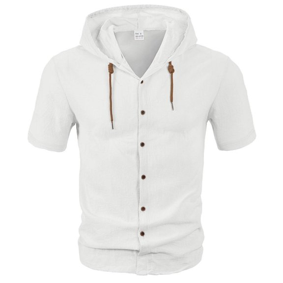 Men's Half Zip Pullover, Short Sleeve Lightweight Hooded Sweatshirt, Casual Summer Top