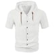 thumbnail image 1 of pstuiky camisetas de hombre, Blusa de manga corta con cuello vuelto, transpirable, con botones y color liso para hombre camisetas de hombre xxl, 1 of 4