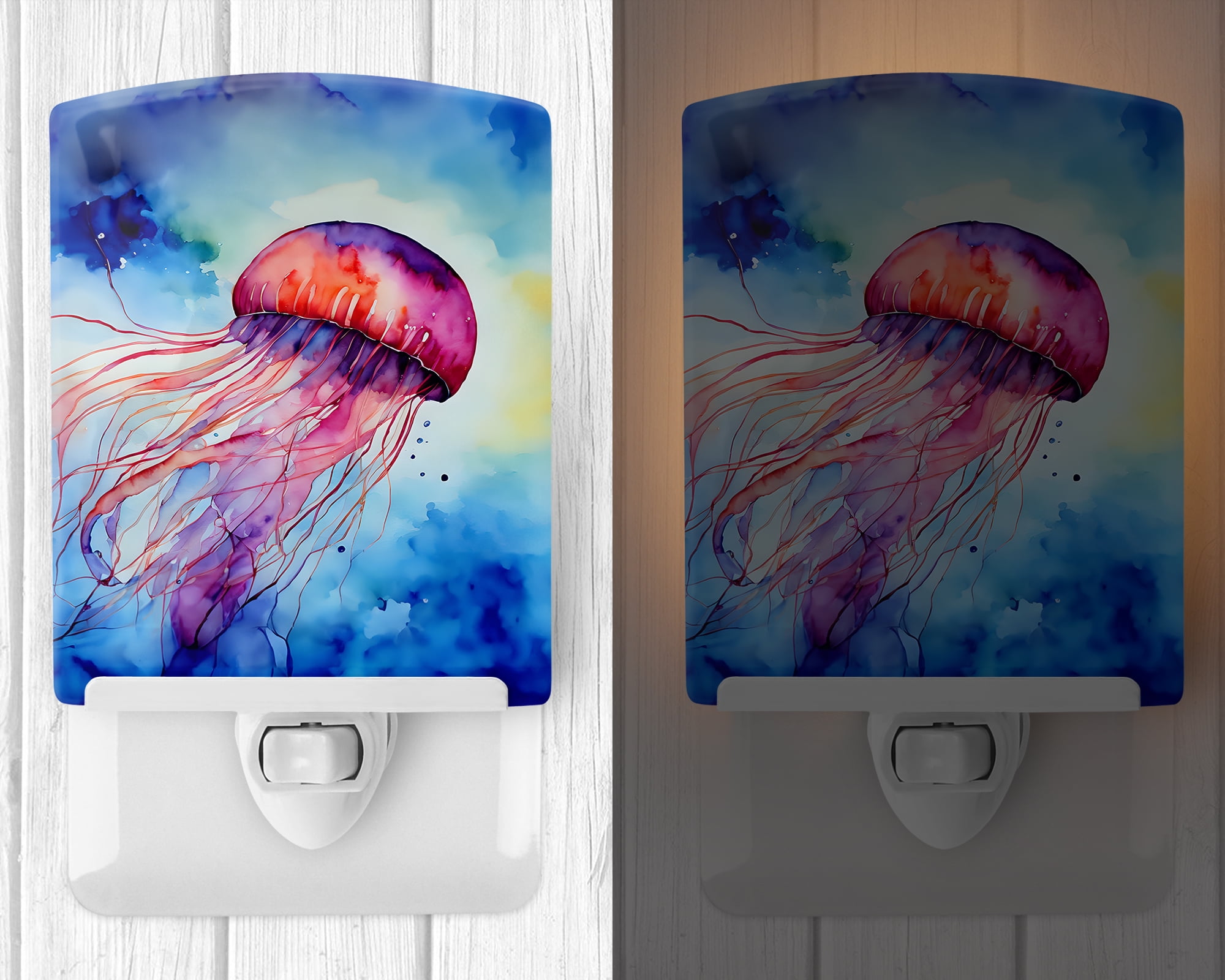 Jellyfish Ceramic Night Light 4 in x 6 in