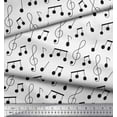 thumbnail image 3 of Soimoi White Modal Satin Fabric Notes Musical Instrument Print Sewing Fabric Yard 42 Inch Wide, 3 of 3