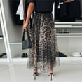 thumbnail image 4 of Skirts for Women Carnival Leopard Print Layered Design Bustier Maxi Elastic Leopard Print Maxi Long Womens Skirt Brown L, 4 of 5