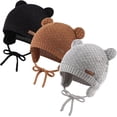 thumbnail image 2 of JANGANNSA Gorro de punto lindo para niños y niñas, gorro de Navidad cálido con orejeras, gorro de invierno para bebés de 0 a 2 años, 2 of 4