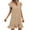 Khaki, variant on WIZUTIZ Sundresses for Women 2025 Flowy Swing High Waist Mini Dress Solid Beach Dress V-Neck Sleeveless Sun Dress for Lady Ruffle Hem Linen Birthday Dress Black L