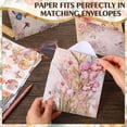thumbnail image 6 of sixwipe 92 Pcs Watercolor Stationery Set with Envelopes, Lined with Adhesive Seal, Floral Butterfly Pattern, Multicolor, 6 of 7