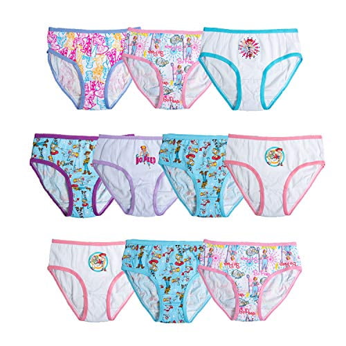 Disney Pixar Girl's 100% Cotton 7-Pack and 10-Pack Underwear in Sizes 2/3T,4T, 4, 6, and 8, Toy Story G 10p