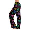 thumbnail image 2 of Youpwaven Valentine's Day Women's Heart Print Sleep Pajamas Pants - Soft Lounge Pants for Women, Drawstring Waist Loose Fit Nightwear for Romantic Evenings, 2 of 7