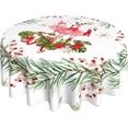 thumbnail image 2 of Merry Christmas Tablecloth Round Table Cover Washable Polyester Table Cloth for Kitchen Party Picnic Dining Decor 60 Inch, 2 of 6