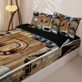 thumbnail image 3 of Homewish Vintage Wooden Planks Zipper Twin Comforter Sets with Fitted Sheet and 2 Pillowcases,Jungle Animal Alphabet D Print Zipper Bedding Set For Kids,Black Reversible,4-Piece, 3 of 7