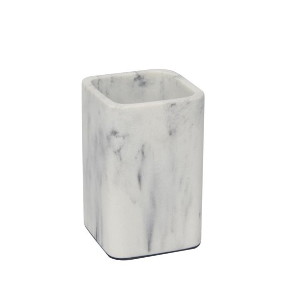 hometrends Faux Marble White Tumbler, Sandstone tumbler, 1 reusable tumbler for rinsing with water, bathroom use