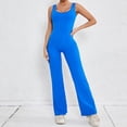 thumbnail image 3 of Women's One-Piece sleeveless jumpsuits sexy hip lift fitness yoga dress U-neck hollow back unitard bodycon solid color soft fabric yoga workout bodysuit Summer 2024, 3 of 7
