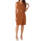 thumbnail image 2 of INSPIRAR CHIC Vestido de Mujer Sin Mangas con Solapa Notch Doble Botonadura con Cinturón Vestidos de Oficina Talla L Caramelo, 2 of 6