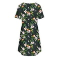 thumbnail image 7 of ZHYou Nightgowns for Women Short Sleeve V Neck Pleated Flowy Sleep Shirts Casual Soft Comfy Printed Sleepwear Dresses Black XL, 7 of 7