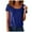 Blue, variant on Sequin Shirt for Women's Sparkly Short Sleeve Party Bling Glitter Fashion Blouse Top (Black, XL)