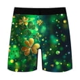 thumbnail image 7 of Men'sSt. Patrick'sDay Shamrock Boxer Briefs – Emerald Green Performance Underwear with Gold Foil Lucky Clover – Breathable Poly Spandex,Size M, 7 of 7