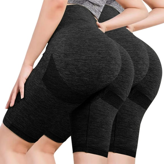 Feimerou Workout Bike Shorts Women Tummy Control High Waist Gym Running Yoga Shorts Strech Slim Fit Spandex Compression Shorts