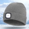 thumbnail image 4 of [Video Incluido] Gorro Punto Con LED para Exteriores Gorro Luminoso para Pesca Nocturna Con Gorro Lana Lámpara para Sombrero (gris), 4 of 9