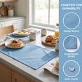 thumbnail image 4 of REGALWOVEN Rustic Placemats Set of 6 Polyester Placemats for Dining Table Decor Indoor Outdoor Washable Kitchen Table Mat Wipe Clean Sky Blue 18*12in, 4 of 5