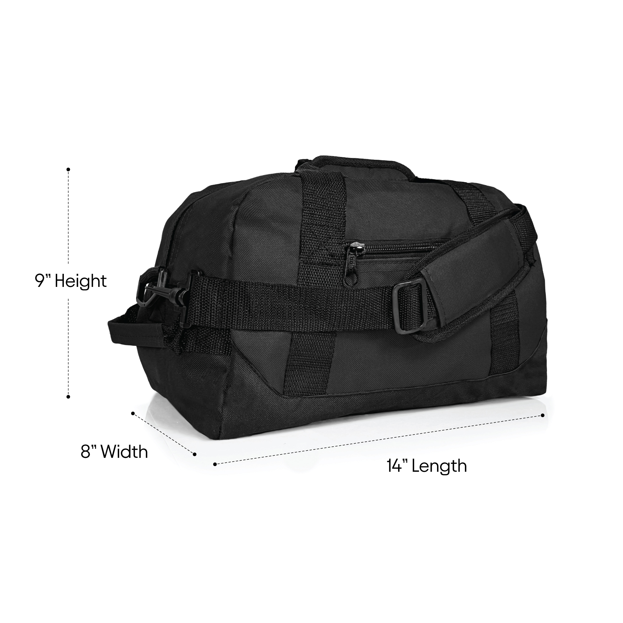 Dalix 14" Small Duffel Bag Gym Bag, Black photo 4