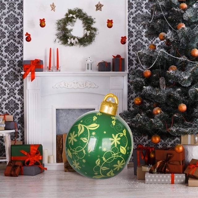Bola inflable de Navidad para exteriores de 60CM, bola inflable gigante de Navidad, decoraciones para árboles de Navidad Wmkox8yii shdjk3938