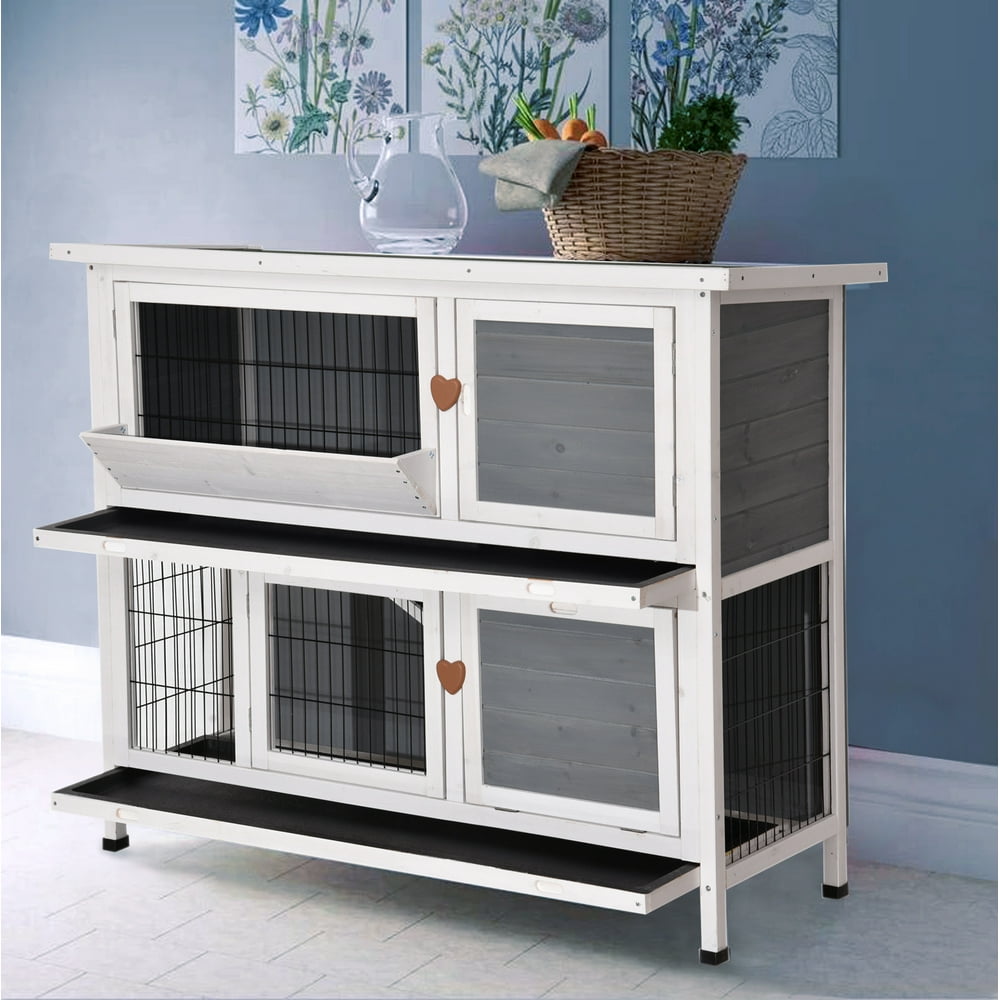 lovupet wooden rabbit hutch