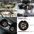 thumbnail image 5 of Yuyamidu Butterfly Car Seat Covers Full Set of 14 Floral Steering Wheel Cover Seat Belt Pads Coasters Waste Bin Armrest Cover Cup Holders Rearview Mirror Cover Flowers Handbrake Cover Set, 5 of 7