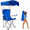Blue, variant on Moclever Heavy Duty Foldable Beach Chair with Canopy Shade, Outdoor Camping Chair with Cup Holder, Supports 330LBS, Dark Blue