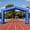 Blue, variant on Wellcomer 21Ft Inflatable Event Arch, Gable archway with built-in blower - White Color
