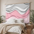 thumbnail image 3 of Pink Gray Ombre Large Tapestry for Bedroom Wall Hanging Tapestry, Modern Abstract Moire Art Geometric Ceiling Backdrop Tapestries Poster Blanket Wall Decor for Teens Room Living Room Dorm 85" x 90", 3 of 8