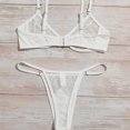 thumbnail image 4 of Gibobby Lenceria mujer sexy Conjunto de ropa interior de puntos de tentación de perspectiva de malla sexy para mujer(Blanco XL), 4 of 5