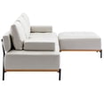 thumbnail image 3 of L-Shape Sectional Sofa 3-Seater Couches with a Removable Ottoman, Comfortable Fabric - Beige, 3 of 6