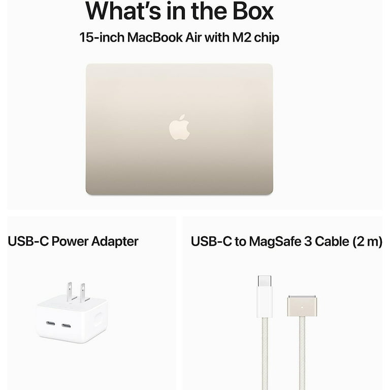 Apple MacBook Air - 15 - M2 - 8-Core CPU - 10-Core GPU - 16 GB RAM - 512  GB SSD - 70W USB-C Power Adapter - Space Gray