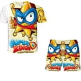 thumbnail image 2 of Super Zings, conjuntos de 2 piezas, ropa para niños, camiseta de cuello redondo de dibujos animados, pantalones cortos, ropa, trajes, trajes de ocio de verano, Outfits12T Gao Jinjia LED, 2 of 2