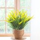 thumbnail image 2 of Xiao Hua 12 paquetes de plantas artificiales de exterior con césped artificial y flores, resistentes a los rayos UV, para decorar jardineras, porches y ventanas (amarillo), 2 of 5