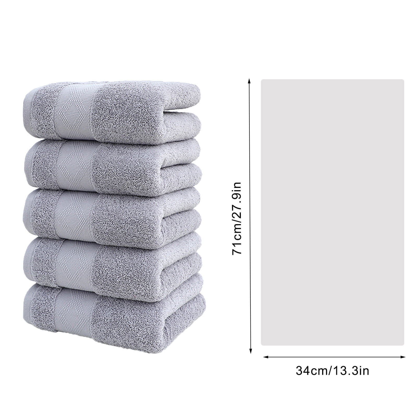 5 Pack Medium Bath Towel Set, Ring Spun Cotton, Lightweight and Highly Absorbent Quick Drying Premium Towels for Hotel, Spa and Bathroom