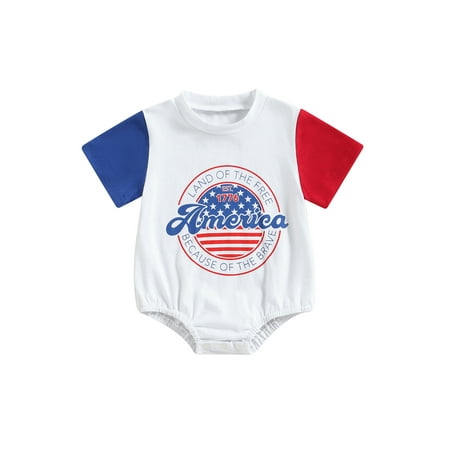 

Hirigin Independence Day Infant Romper Baby Girls Boys Letter Print Bodysuits