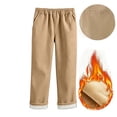 thumbnail image 6 of OGLCCG School Uniform Pants for Boys Fleece Lined Winter Warm Dress Pants High Rise Straight Leg Flat Trousers with Pockets Size 3, 6 of 8