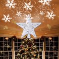 thumbnail image 1 of GHSDFBB Christmas Tree Topper with 3D Glitter Adjustable Rotating White Snowflake Projector Lights,Lighted Star Christmas Tree Topper for Christmas Tree Decorations (Silver), 1 of 7