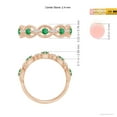 thumbnail image 4 of ANGARA Natural Art Deco Style Emerald Scalloped Anniversary Ring in 14K Rose Gold for Women (Size-2.4mm) | May Birthstone, Birthday, Anniversary, Jewelry Gift for Women | Natural Emerald Ring, 4 of 9