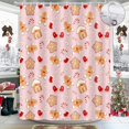 thumbnail image 4 of Christmas Shower Curtain Gingerbread Man Snowflake Holiday Bathroom Decor, Pink Christmas Bathtub Curtain with Candy Cane Glove, Fun Cute Winter Bathroom Accessories 70X70IN, 4 of 6
