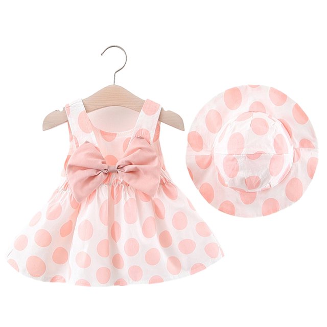 Qudderr Robe pour Bébé Fille avec Chapeau Robe Sans Manches à Fleurs d'Été pour Filles 3 Mois - 4 Ans