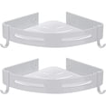thumbnail image 1 of Estante de Ducha Estante de Esquina Cesta de Ducha Estantes de Ducha sin Perforaciones para baño, Aluminio Espacial, Acabado Mate, Estante de baño, 2 Piezas Negro, 1 of 5