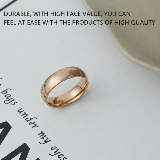 pitrice Ring 6MM Stainless Steel Classic Electroplate Finger Rings Sturdy Small Size Jewelry Gift Adult Birthday Festival 9 Size