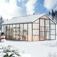 thumbnail image 3 of MUCHANT 10x18 FT Greenhouse for Outdoors, Walk-in Large Aluminum Frame Greenhouse with Quick Setup Structure and Roof Vent for Garden Backyard, Black, 3 of 7