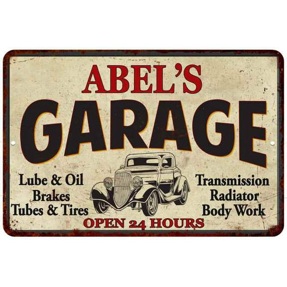 ABEL'S Garage Gift Man Cave Metal Sign Decor 12x18 112180014488