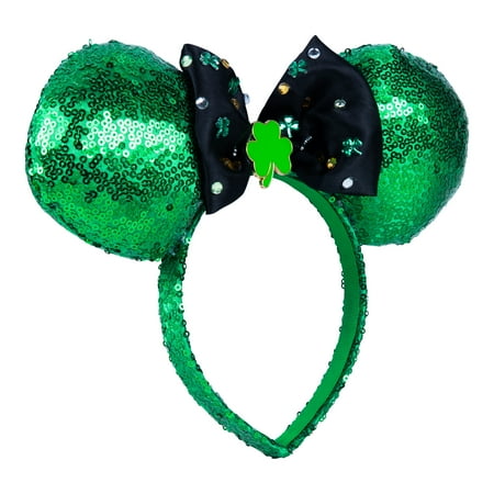 St Patrick's Day Sparkly Minnie Mouse Ears, Green