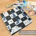 thumbnail image 4 of FORMRS 3 Ring Photo Album 4"x6" Self Adhesive Large Capacity PU Leather Cover, Blue Cat Stars, 4 of 8