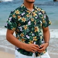 thumbnail image 3 of Sumtumn Hawaiian Shirt for Men Summer Short Sleeve Beach Shirt Black Golden Floral Tropical Shirts, 3 of 7