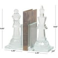 thumbnail image 3 of DecMode 4" Oversized Chess Clear Crystal Bookends with Cut Crystal Designs (Set of 2), 3 of 12