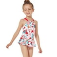thumbnail image 1 of Maillot de Bain une Pièce Imprimé pour Filles, Bikini à Bretelles et Volants, 1 of 5